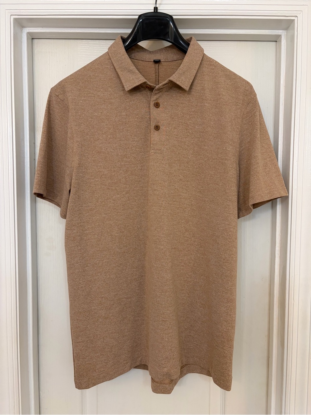 Lululemon Men’s Polo Golf Shirt Brown Short Sleeve Athletic Casual Size Large